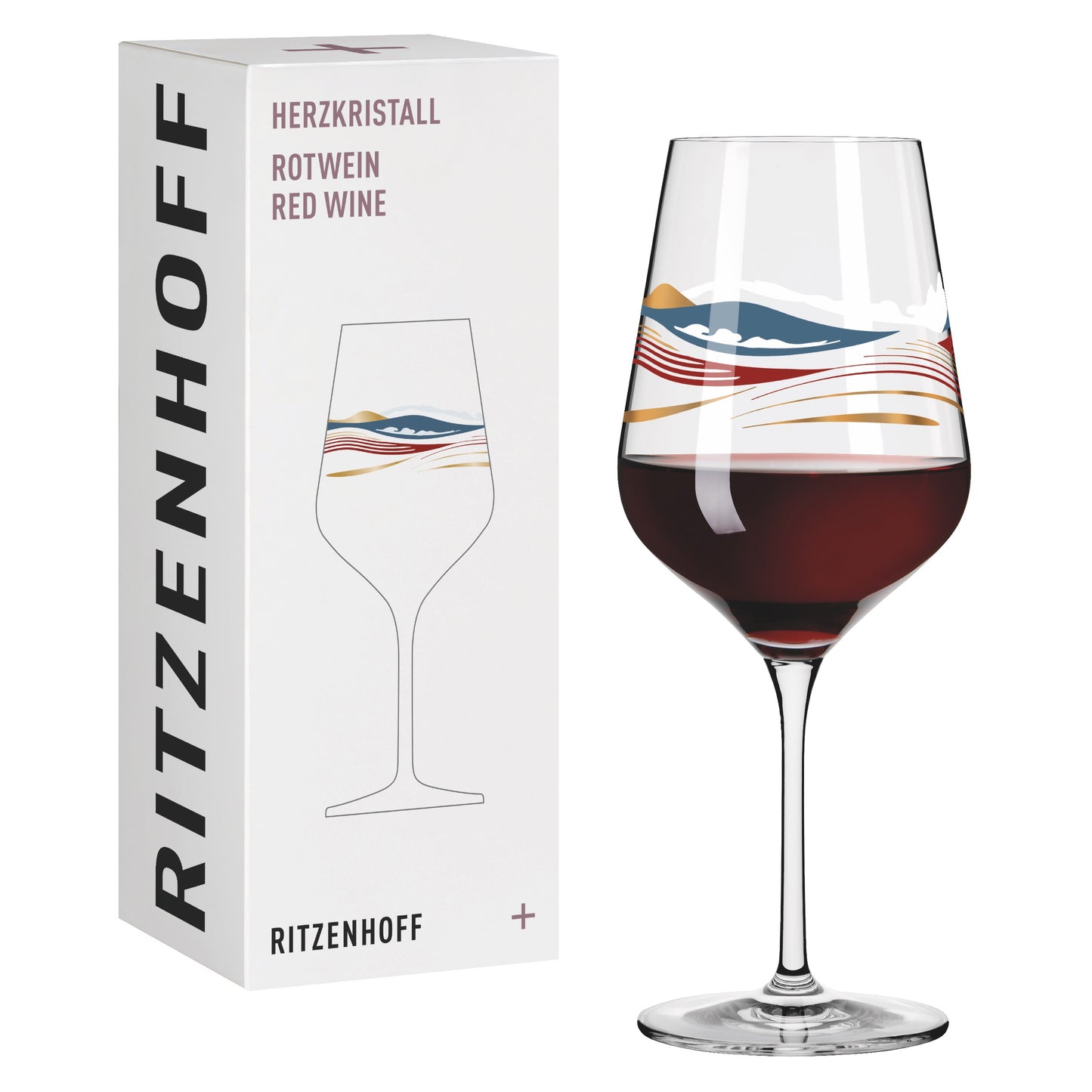 Ritzenhoff heart crystal red wine glass