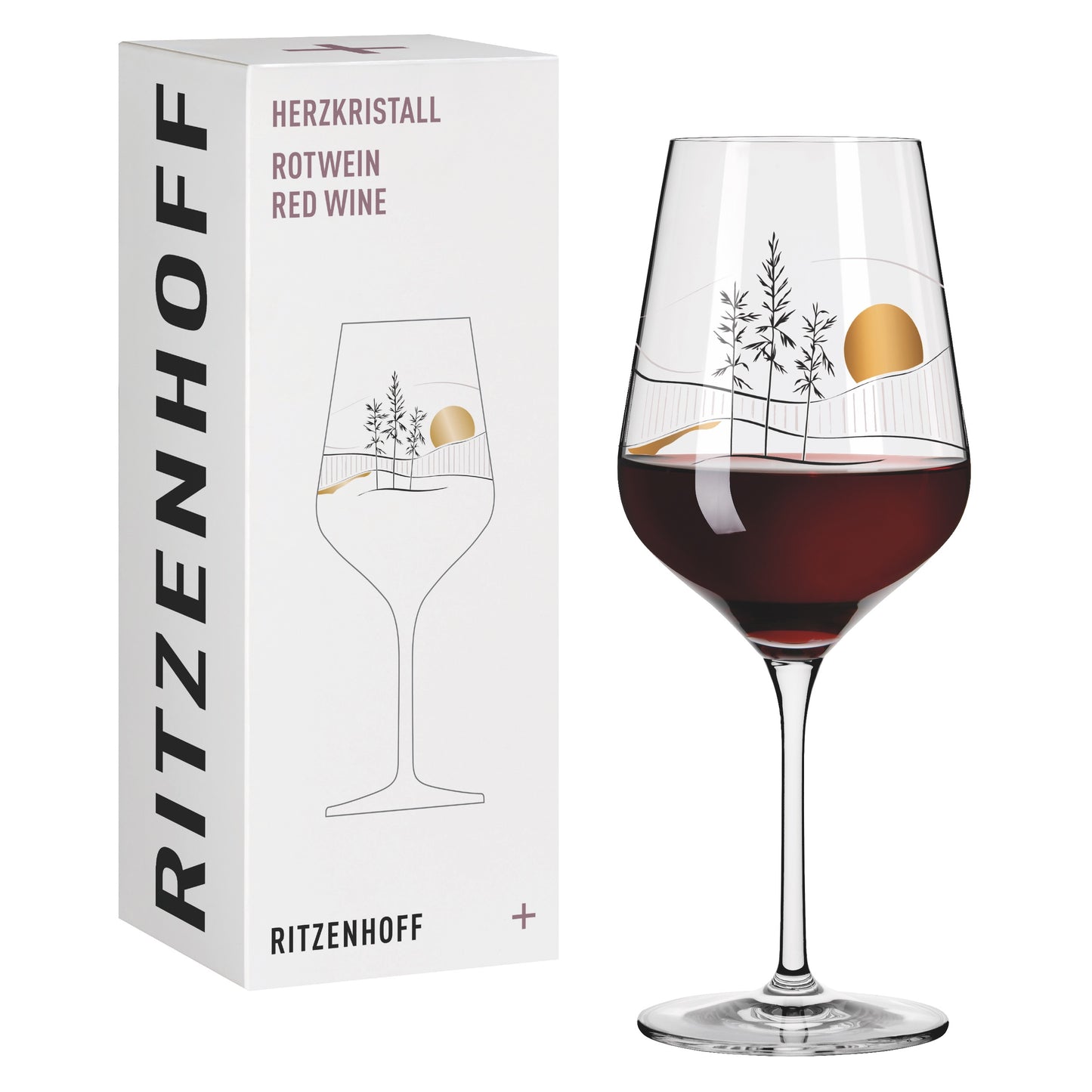 Ritzenhoff heart crystal red wine glass
