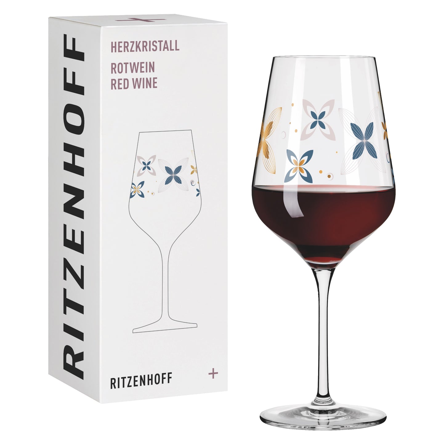 Ritzenhoff heart crystal red wine glass