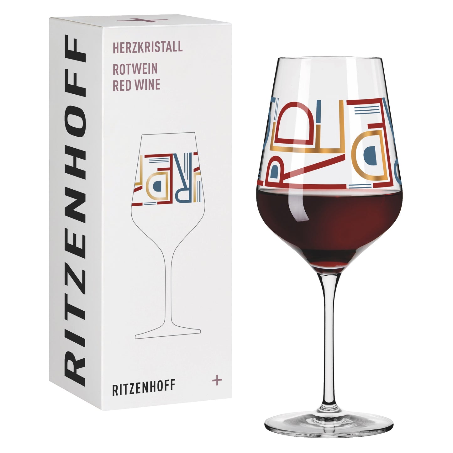 Ritzenhoff heart crystal red wine glass