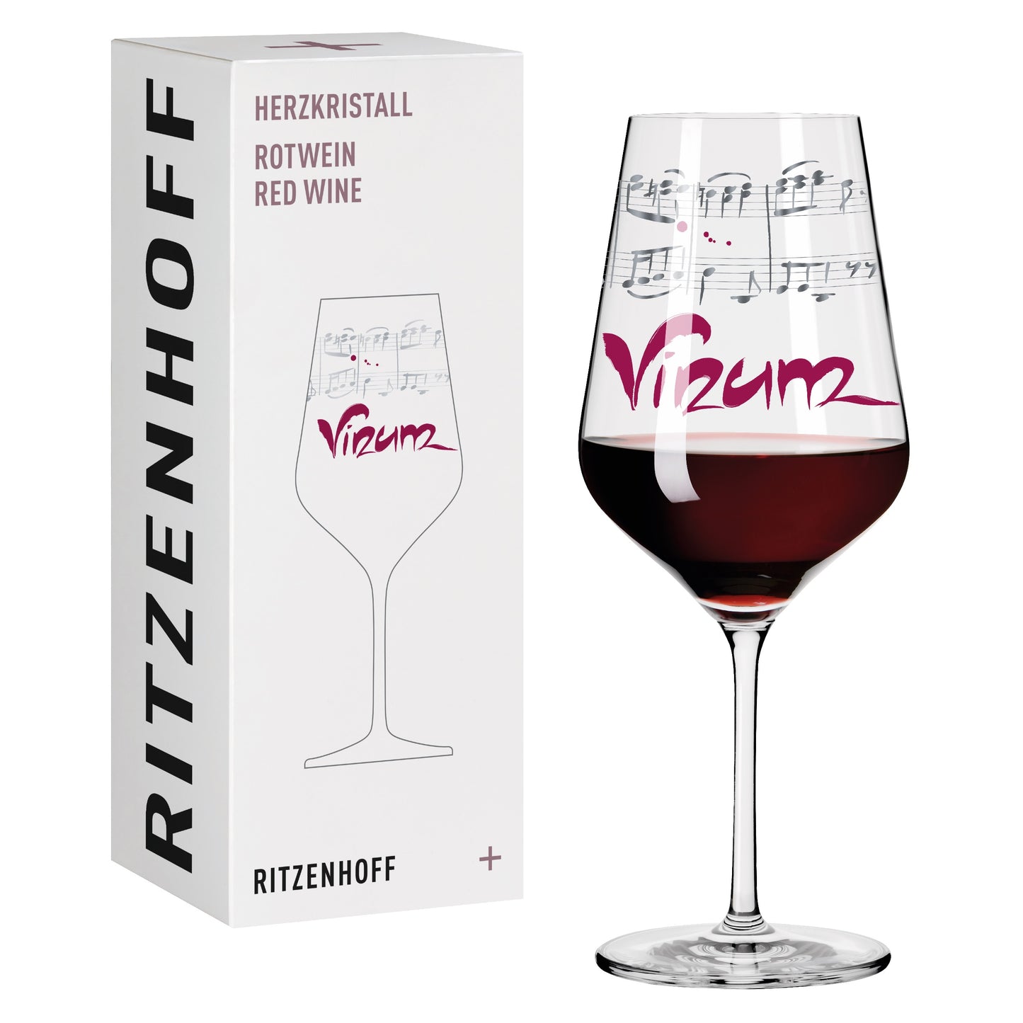 Ritzenhoff heart crystal red wine glass