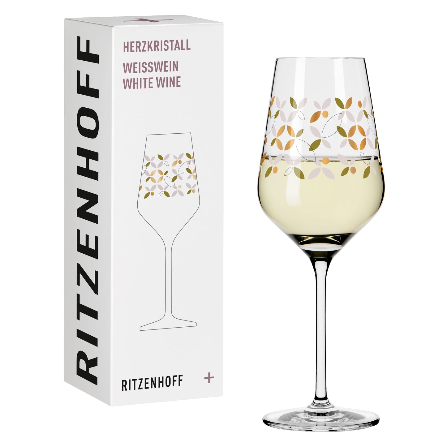 Ritzenhoff heart crystal white wine glass