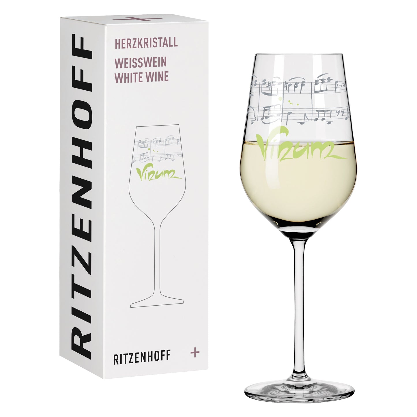 Ritzenhoff heart crystal white wine glass