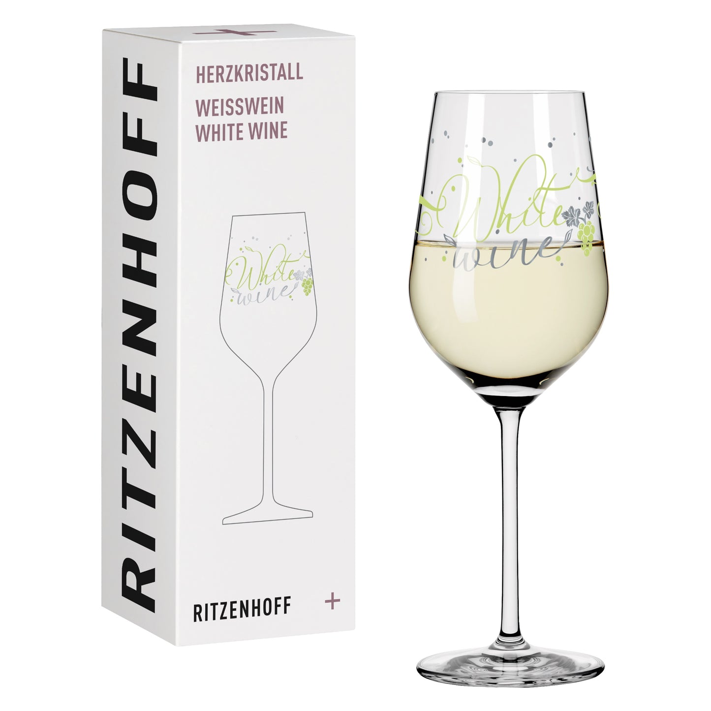 Ritzenhoff heart crystal white wine glass
