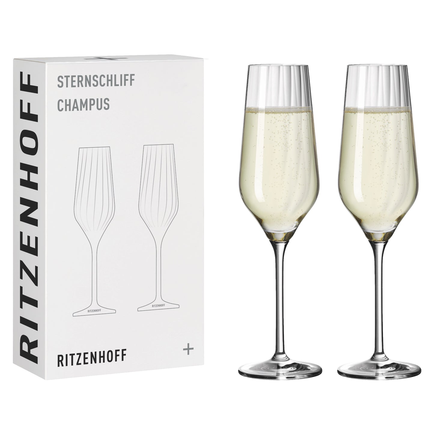 Ritzenhoff star cut champagne glass set