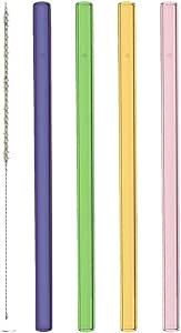 Leonardo glass drinking straws Ciao set of 4 colored