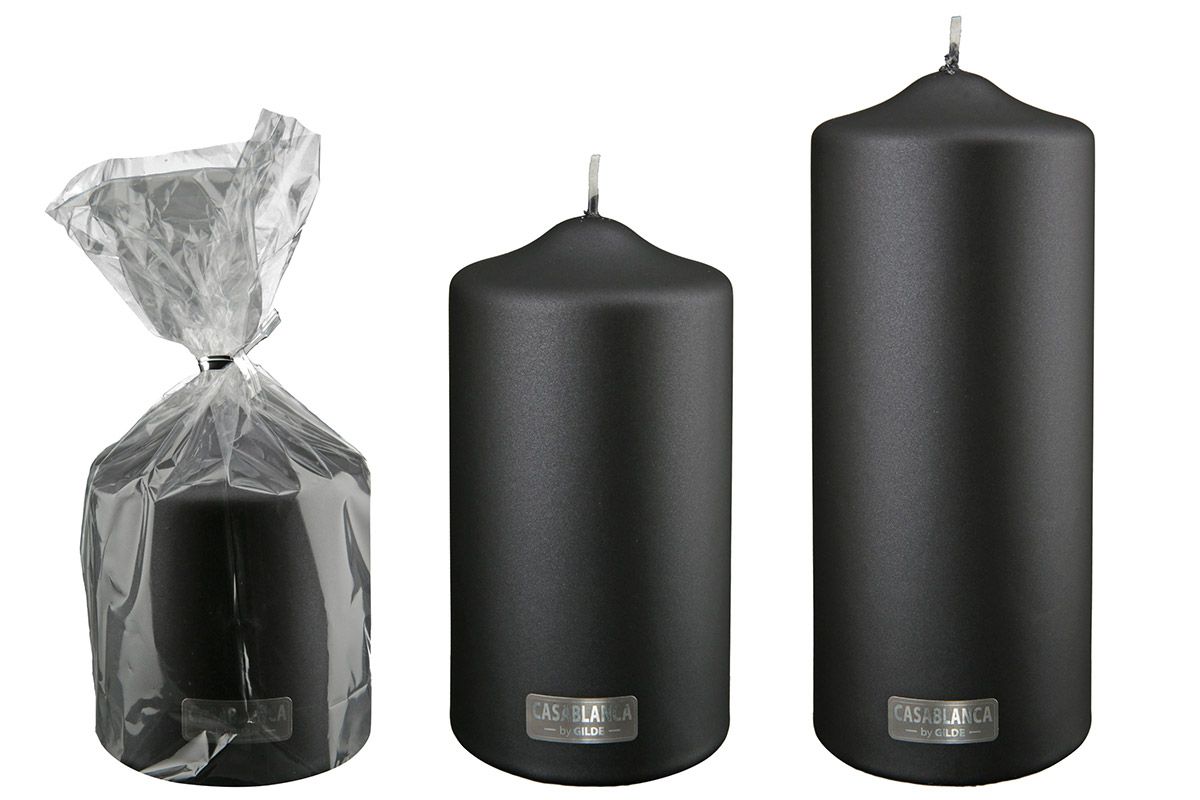 Pillar Candle Metallic Black