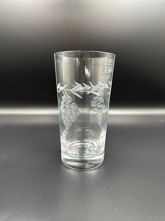 Markgräflerglas mit Schliff mit 0,25 l Eichstrich 6 tlg.