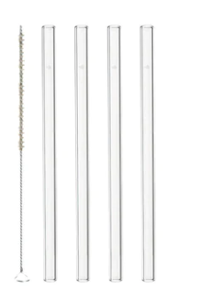 Leonardo glass drinking straws Ciao set of 4