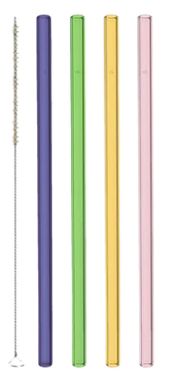 Leonardo glass drinking straws Ciao set of 4 colored