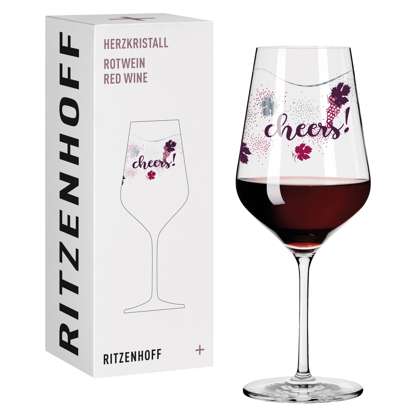 Ritzenhoff heart crystal red wine glass
