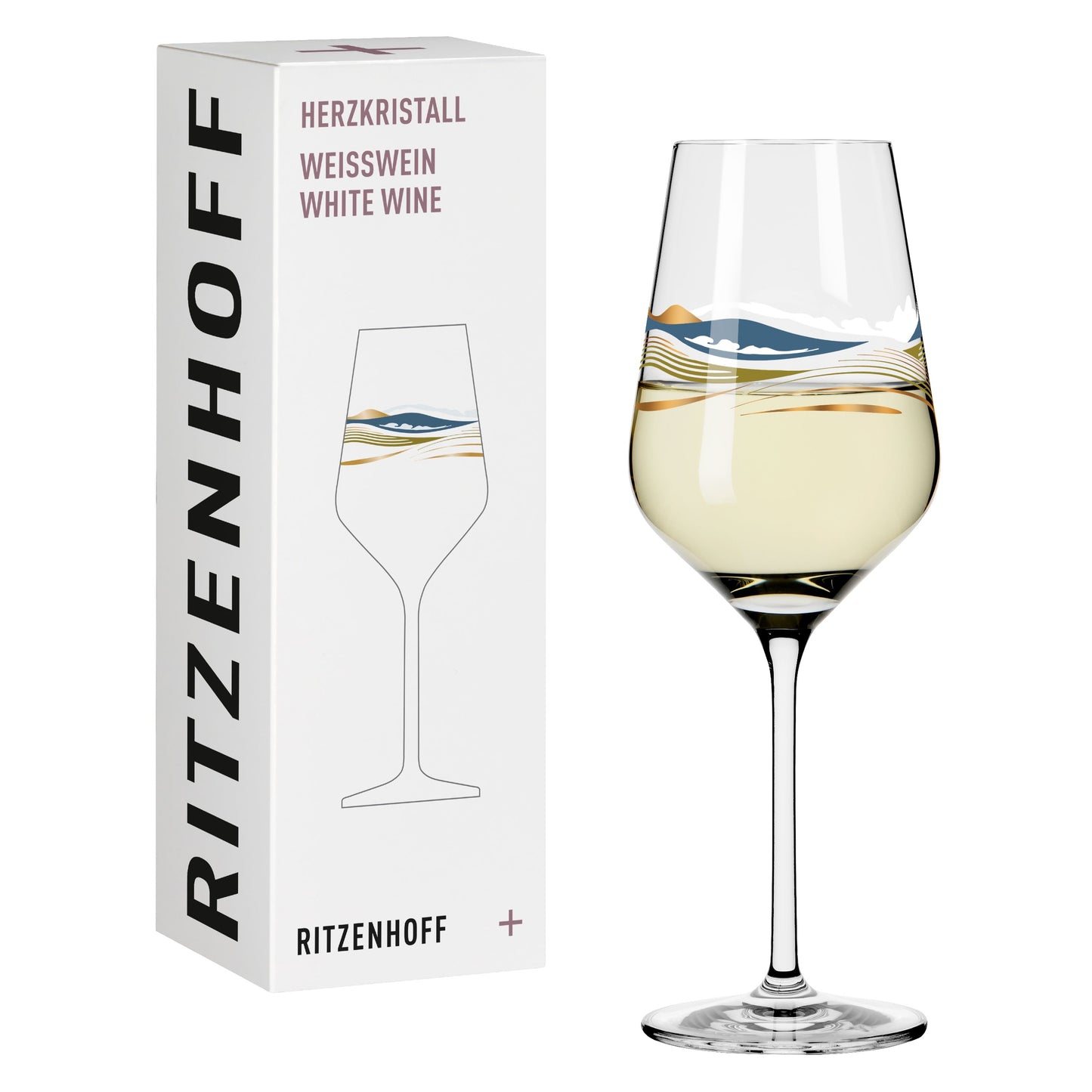 Ritzenhoff heart crystal white wine glass
