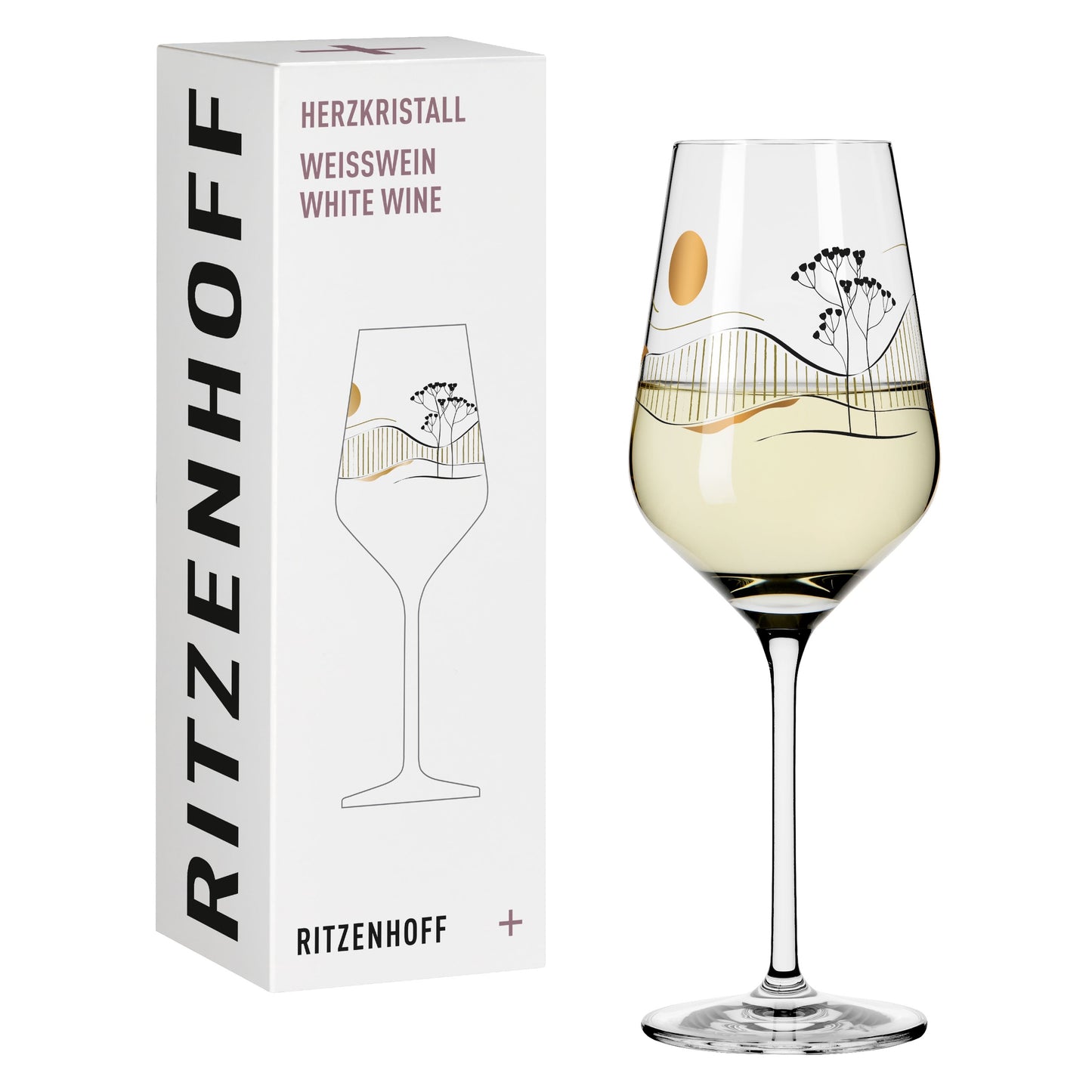 Ritzenhoff heart crystal white wine glass