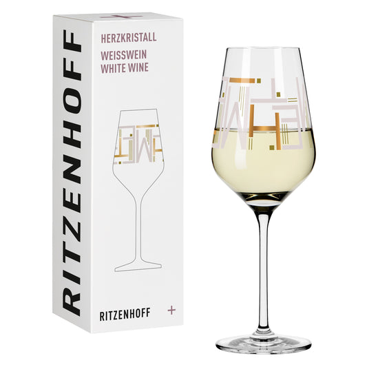 Ritzenhoff heart crystal white wine glass