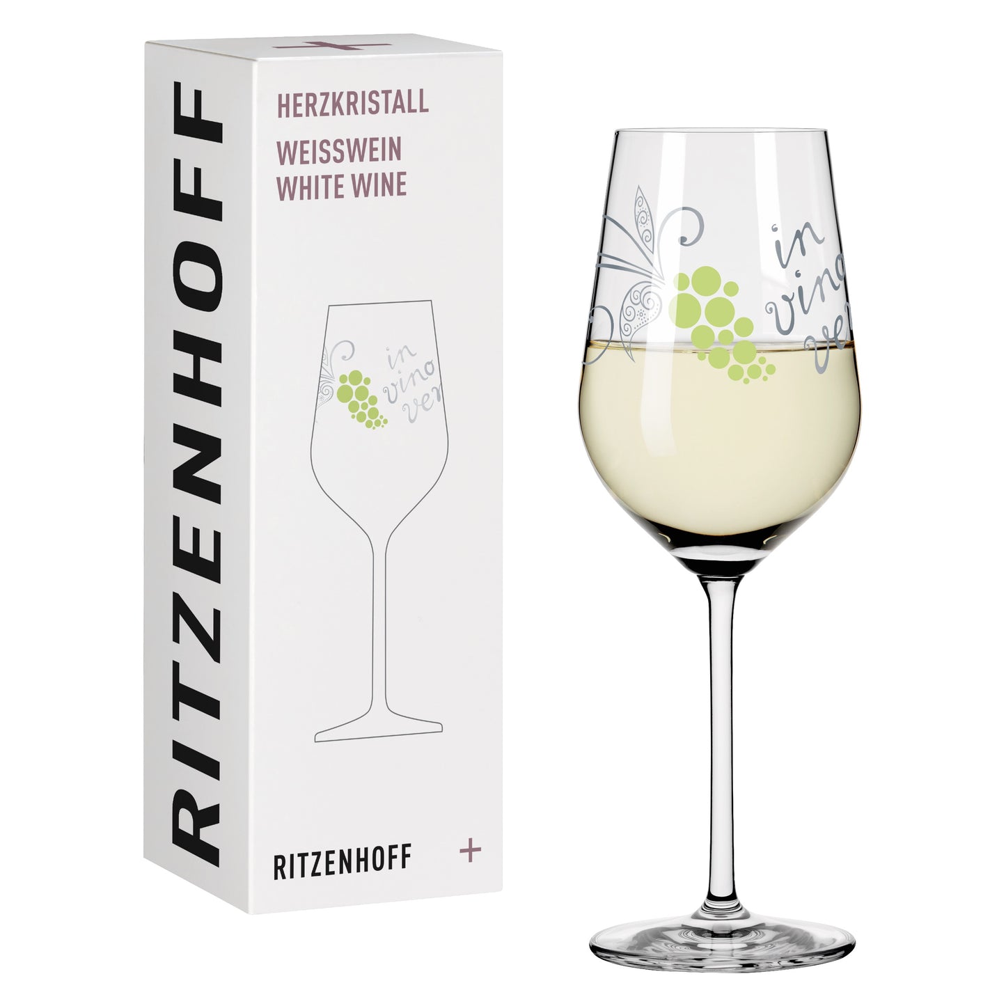 Ritzenhoff heart crystal white wine glass