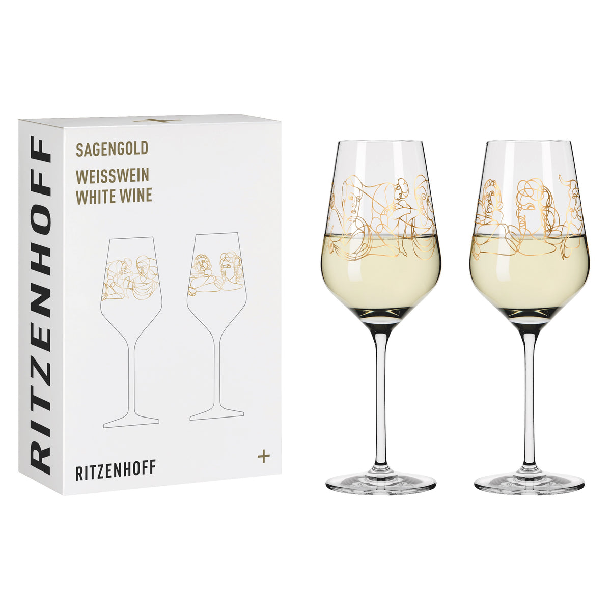 Ritzenhoff Sagengold Weißweinglas‐Set – Zimber.shop