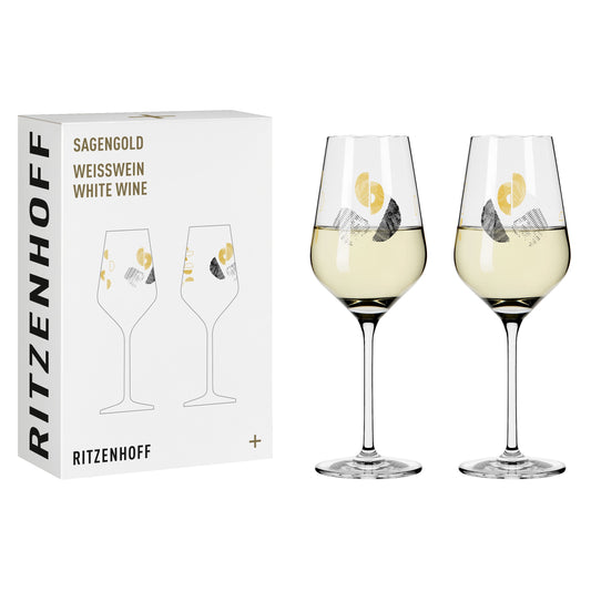 Ritzenhoff Sagengold white wine glass set