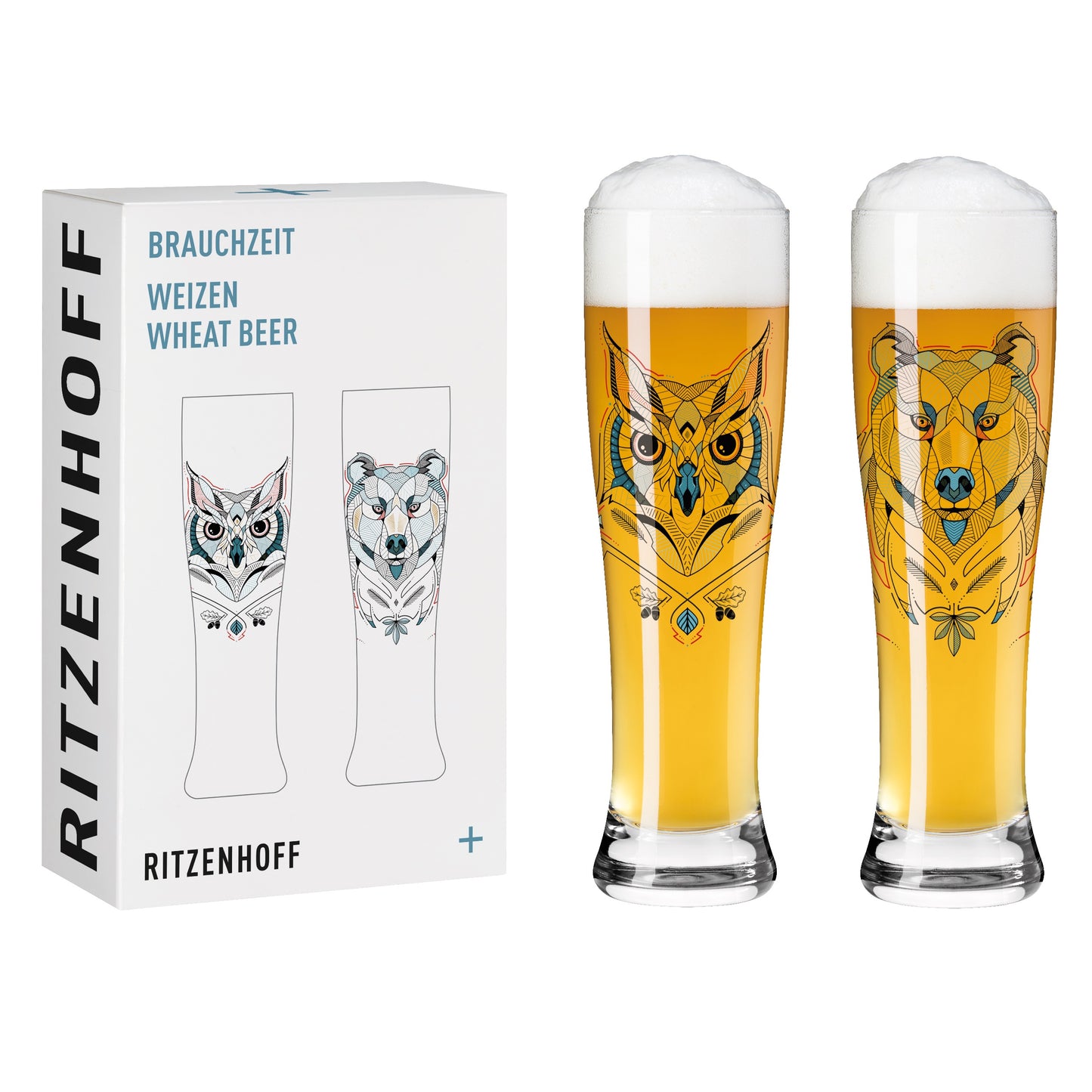 Ritzenhoff custom time wheat beer glass set