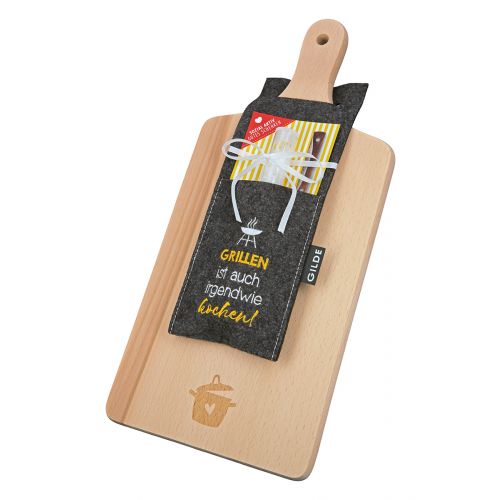Holz Schneidebrett Set "Grillen"