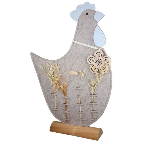 Standrelief, "Pastos"Huhn, Trockenblumenmotiv