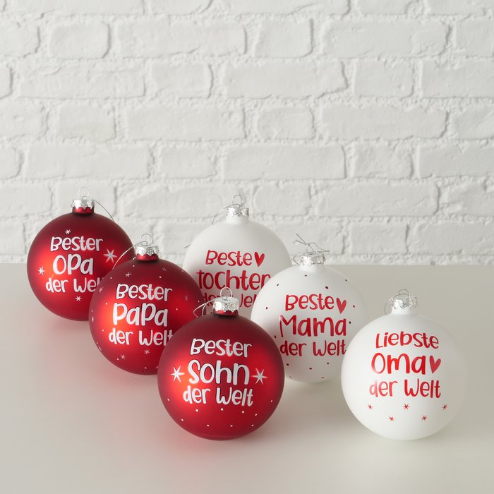 Christmas ball family, 6 assorted.
