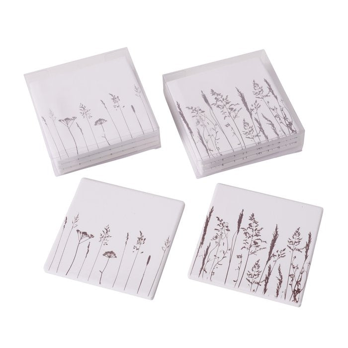 Coasters grasses, 4 pieces, 2 assorted.
