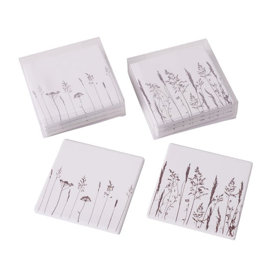Coasters grasses, 4 pieces, 2 assorted.