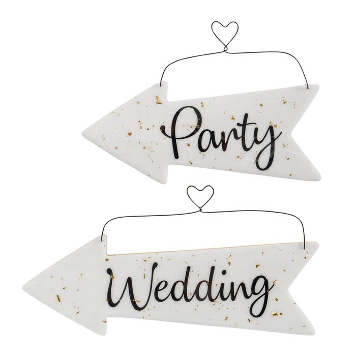 Schild Wedding, 2 sort.