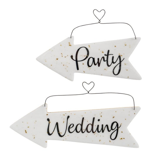 Schild Wedding, 2 sort.