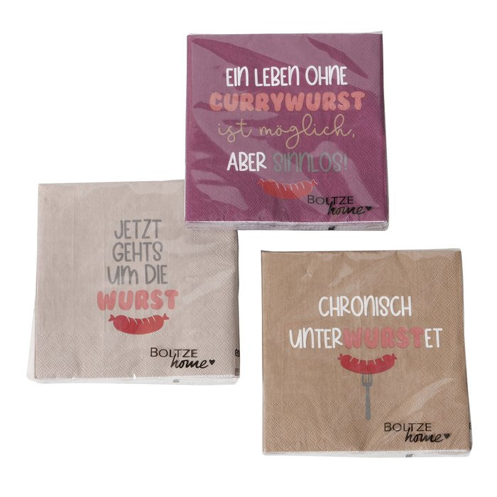 Napkins sausage, 3 assorted