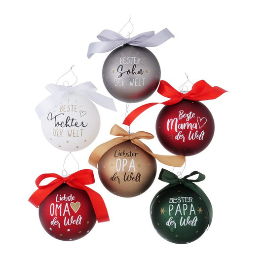 Famille de boules de Noël, 6 assortis.